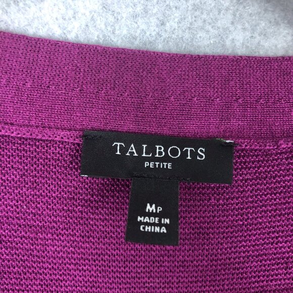Talbots Petite Purple Button Down Cardigan Knit Size Medium - Picture 2 of 5
